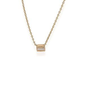 My Story The Bette Bezel Set Baguette Pendant in 14K Yellow Gold .09 Ct